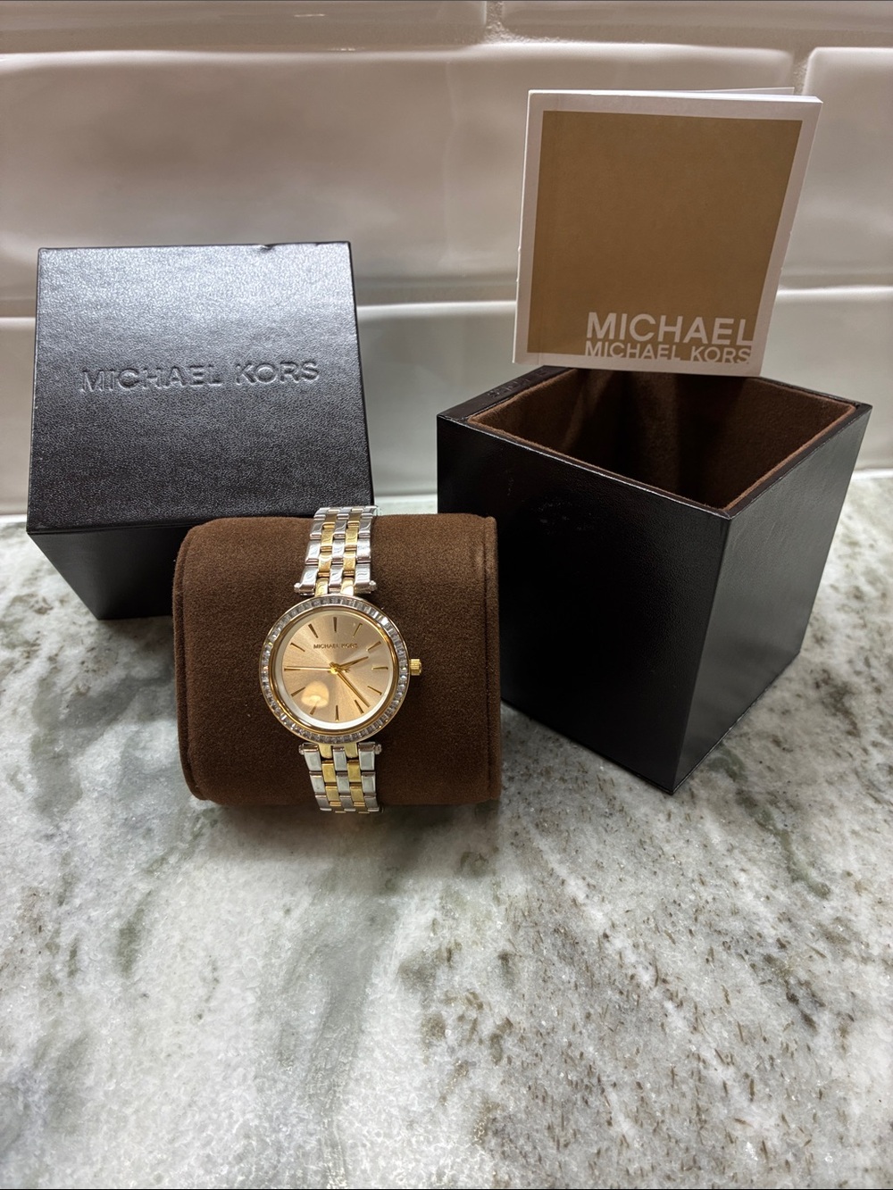 Michael Kors Two-Tone Gold and Silver Crystal-Accented Watch